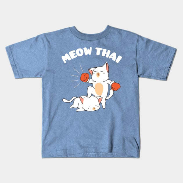 Muay Thai Cats Kids T-Shirt by sqwear